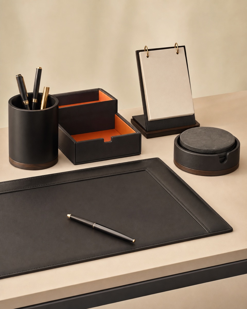 Desk products available for corporate customisation