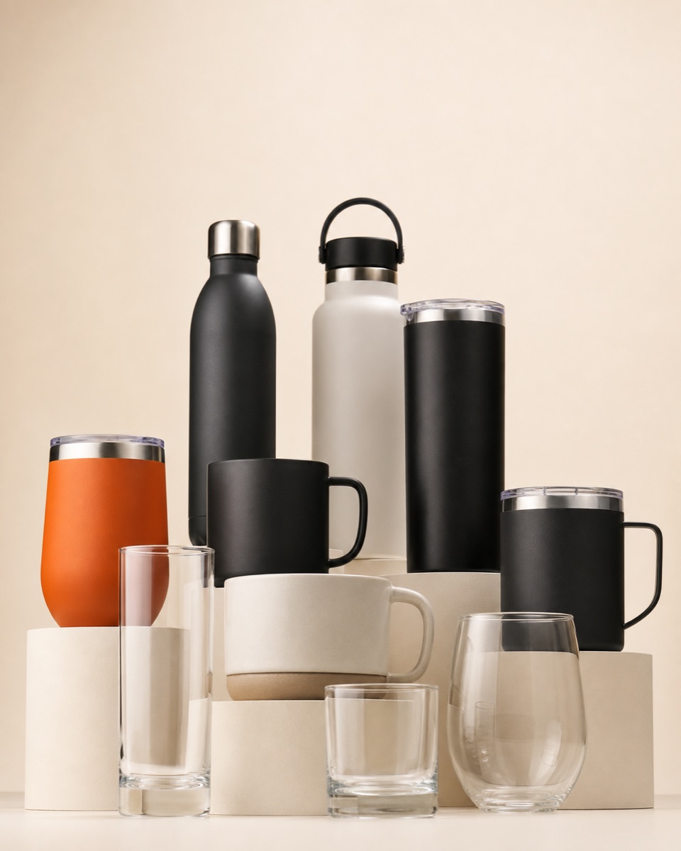 Glassware & drinkware available for corporate customisation
